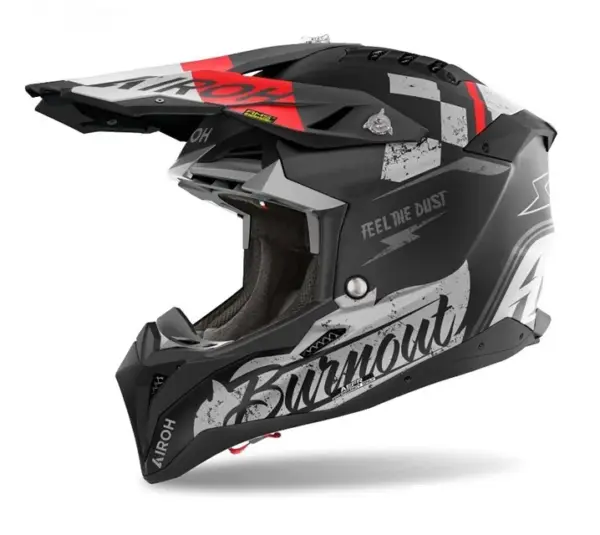 קסדת שטח אירו AIROH Aviator 3 שחור/אדום/אפור