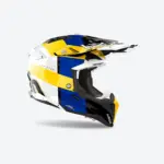קסדת שטח אירו AIROH Aviator 3 Monarch כחול/צהוב/לבן – תמונה 2