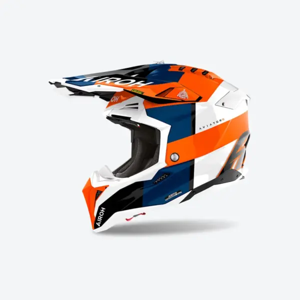 קסדת שטח אירו AIROH Aviator 3 כחול/כתום/לבן
