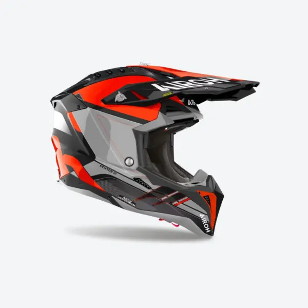 קסדת שטח אירו AIROH Aviator 3 Saber אפור/כתום – תמונה 2