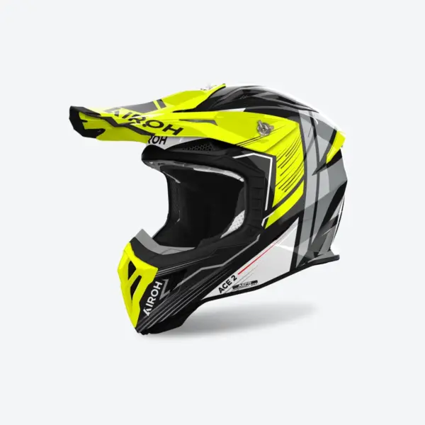 קסדת שטח אירו AIROH Aviator Ace 2 צהוב/שחור/לבן