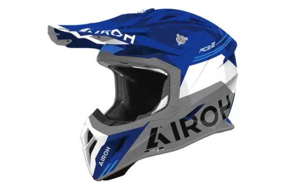 קסדת שטח אירו AIROH Aviator Ace 2 כחול/לבן/אפור