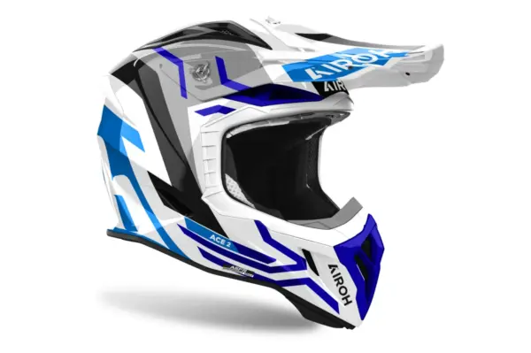 קסדת שטח אירו AIROH Aviator Ace 2 Ground לבן/כחול – תמונה 2