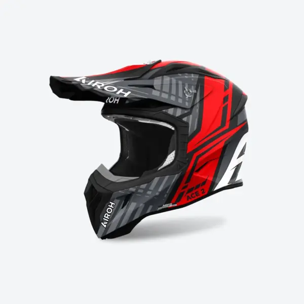 קסדת שטח אירו AIROH Aviator Ace 2 אדום/שחור/אפור מט