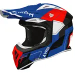 קסדת שטח אירו AIROH Aviator Ace 2 Shield כחול/אדום/לבן