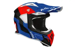 קסדת שטח אירו AIROH Aviator Ace 2 Shield כחול/אדום/לבן – תמונה 2