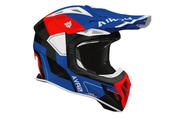 קסדת שטח אירו AIROH Aviator Ace 2 Shield כחול/אדום/לבן – תמונה 2