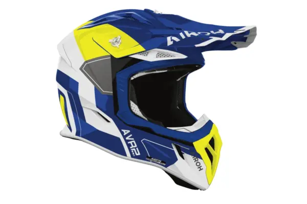 קסדת שטח אירו AIROH Aviator Ace 2 Shield כחול/צהוב – תמונה 2