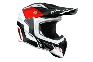 קסדת שטח אירו AIROH Aviator Ace 2 Shield אדום/שחור/לבן – תמונה 2