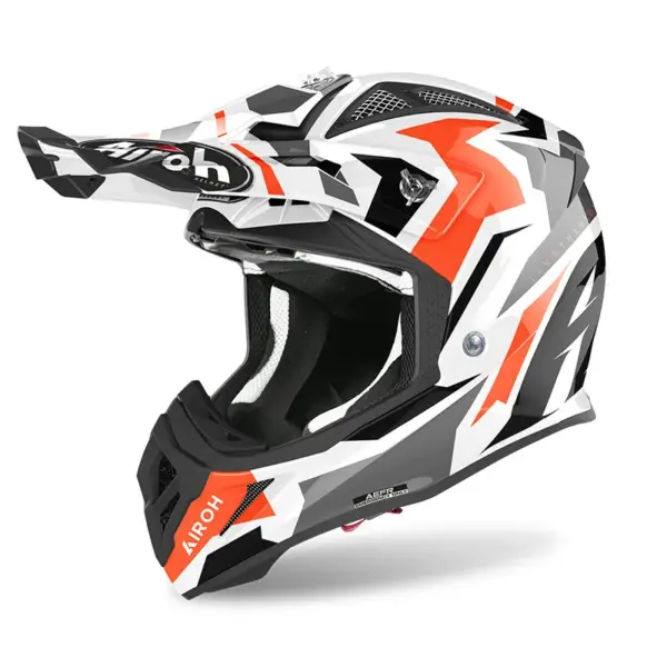 קסדת שטח אירו AIROH Aviator Ace כתום/לבן/שחור
