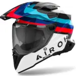 קסדת אדוונצ'ר אירו AIROH Commander 2 לבן/שחור/כחול