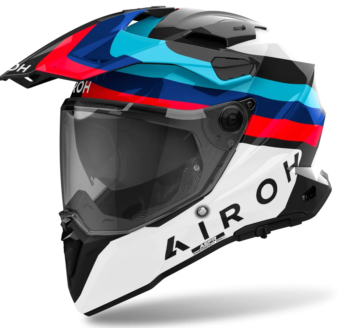 קסדת אדוונצ'ר AIROH Commander 2 לבן/שחור/כחול קסדת אדוונצ'ר אירו AIROH Commander 2 לבן/שחור/כחול