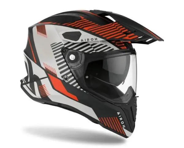 קסדת אדוונצ'ר אירו AIROH Commander Boost כתום/אפור/שחור מט – תמונה 2