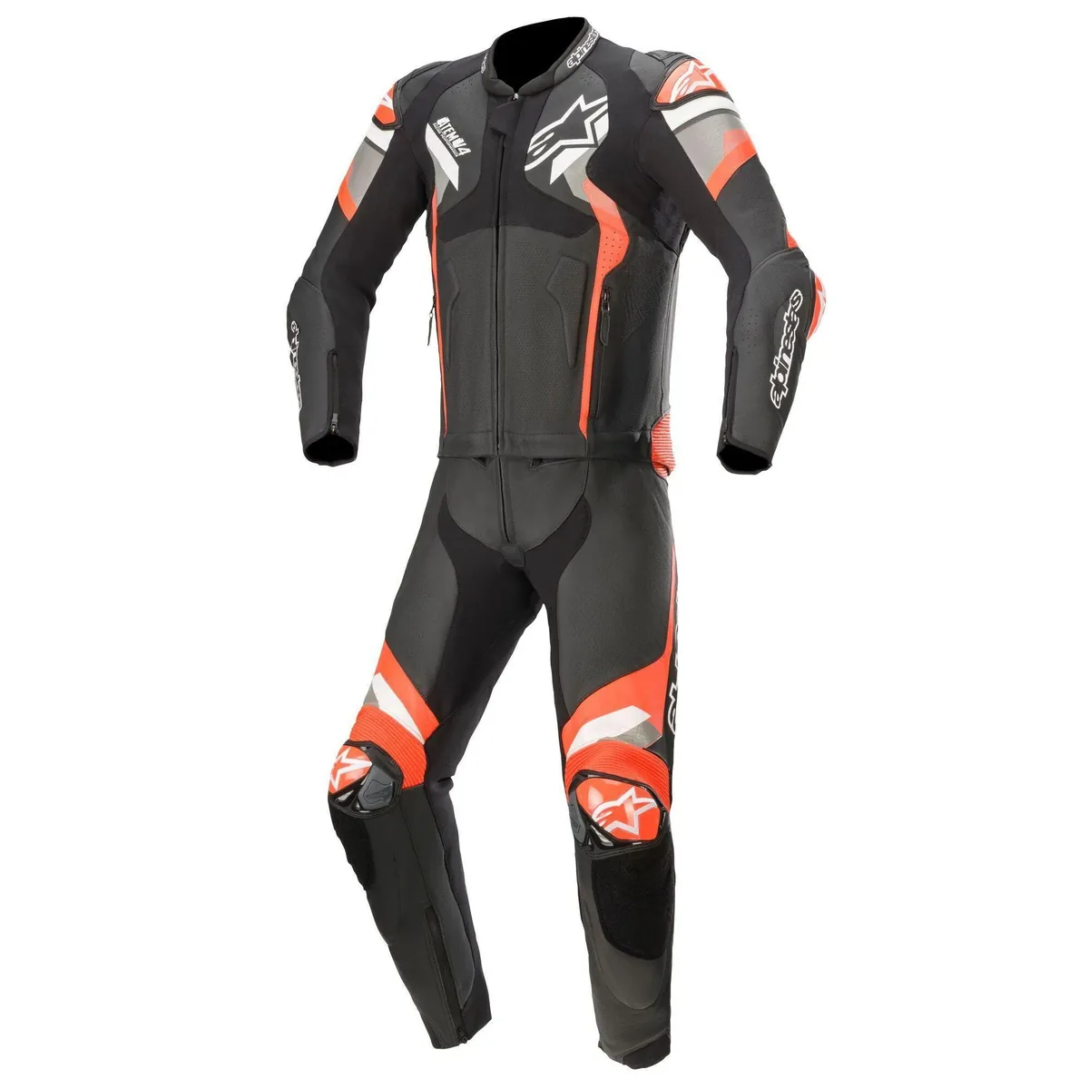 חליפת עור 2 חלקים Alpinestars Atem V4 2PC בצבע שחור אדום חליפת עור 2 חלקים אלפינסטארס Alpinestars Atem V4 2PC בצבע שחור אדום