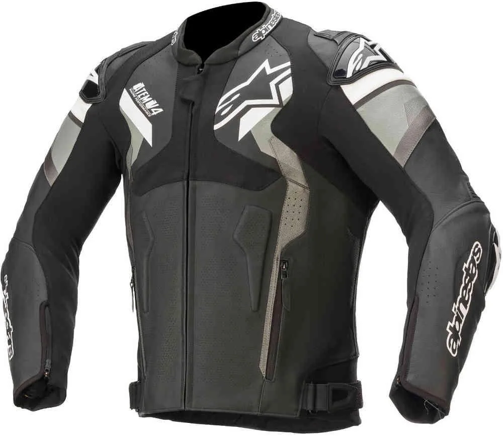 מעיל עור אלפינסטארס Alpinestars Atem V4 בצבע שחור לבן מעיל עור אלפינסטארס Alpinestars Atem V4 בצבע שחור לבן