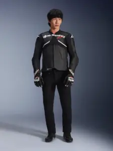 מעיל עור אלפינסטארס ALPINESTARS Atem V5 שחור לבן – תמונה 5