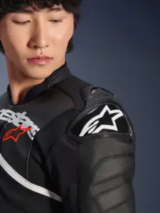 מעיל עור אלפינסטארס ALPINESTARS Atem V5 שחור לבן – תמונה 7