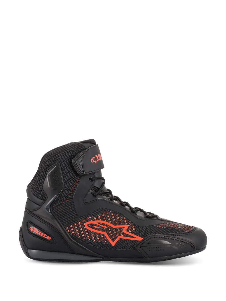 נעלי רכיבה Alpinestars Faster-3 Rideknit בצבע שחור אדום פלואורסצנטי נעלי רכיבה אלפינסטארס Alpinestars Faster-3 Rideknit בצבע שחור אדום פלואורסצנטי