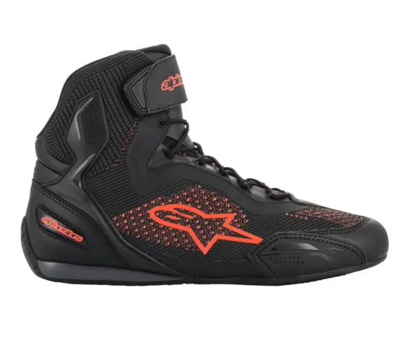 נעלי רכיבה אלפינסטארס ALPINESTARS Faster-3 Rideknit שחור אדום פלואורסצנטי – תמונה 2