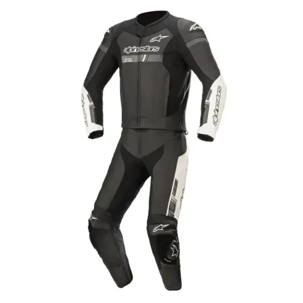 חליפת עור 2 חלקים אלפינסטארס Alpinestars GP Force Chaser בצבע שחור לבן