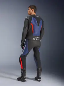 חליפת עור 2 חלקים אלפינסטארס ALPINESTARS GP Force V2 2PC שחור כחול אדום פלואורסצנטי – תמונה 3