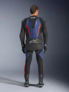 חליפת עור 2 חלקים אלפינסטארס ALPINESTARS GP Force V2 2PC שחור כחול אדום פלואורסצנטי – תמונה 4
