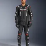 חליפת עור 2 חלקים אלפינסטארס Alpinestars GP Force V2 2PC בצבע שחור לבן אדום פלואורסצנטי