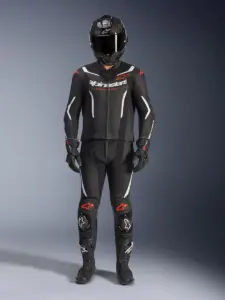 חליפת עור 2 חלקים אלפינסטארס ALPINESTARS GP Force V2 2PC שחור לבן אדום פלואורסצנטי – תמונה 7