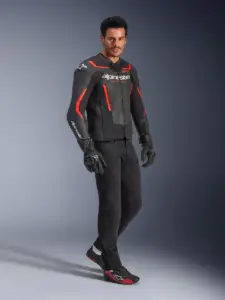 מעיל עור אלפינסטארס ALPINESTARS GP Force V2 Airflow שחור אדום פלואורסצנטי – תמונה 4