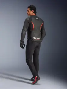 מעיל עור אלפינסטארס ALPINESTARS GP Force V2 Airflow שחור אדום פלואורסצנטי – תמונה 6