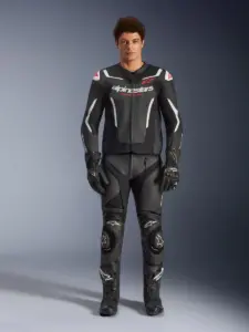 מעיל עור אלפינסטארס ALPINESTARS GP Force V2 Airflow שחור לבן – תמונה 2