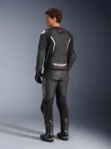 מעיל עור אלפינסטארס ALPINESTARS GP Force V2 Airflow שחור לבן – תמונה 4