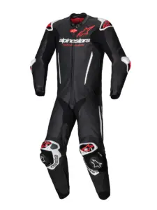 חליפת עור חלק אחד אלפינסטארס ALPINESTARS GP-R7 1PC שחור לבן אדום פלואורסצנטי – תמונה 5