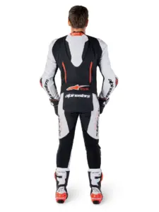 חליפת עור חלק אחד אלפינסטארס ALPINESTARS GP-R7 1PC לבן שחור אדום פלואורסצנטי – תמונה 4