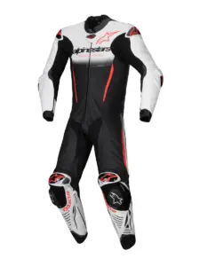 חליפת עור חלק אחד אלפינסטארס ALPINESTARS GP-R7 1PC לבן שחור אדום פלואורסצנטי – תמונה 5