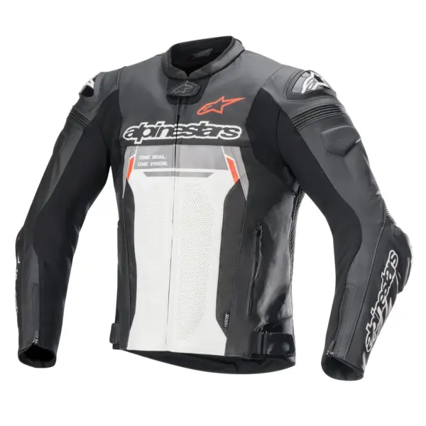 מעיל עור אלפינסטארס Alpinestars Missile V2 Ignition בצבע שחור לבן