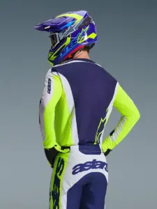 חליפת רכיבת שטח אלפינסטארס ALPINESTARS Racer Air Riway אפור בהיר צהוב פלואורסצנטי כחול – תמונה 2