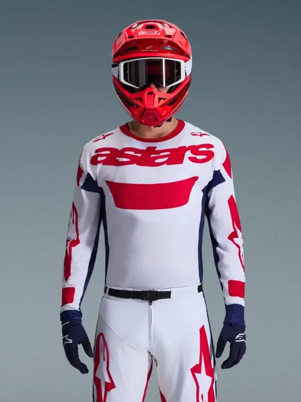 חליפת רכיבת שטח אלפינסטארס Alpinestars Racer Riway בצבע לבן כחול אדום