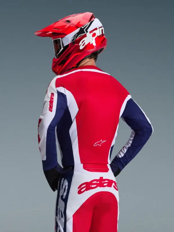 חליפת רכיבת שטח אלפינסטארס ALPINESTARS Racer Riway לבן כחול אדום – תמונה 2