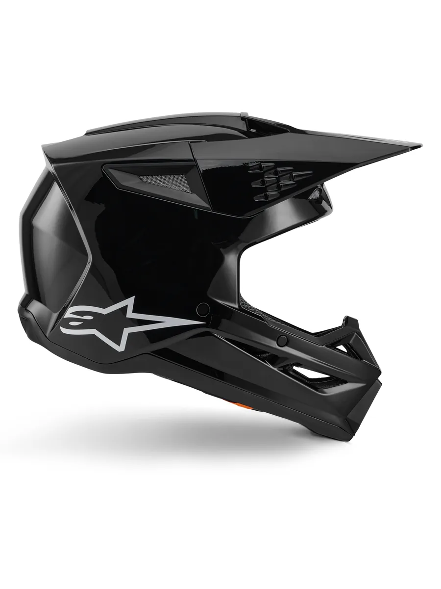 קסדת שטח Alpinestars S-M3 בצבע Solid שחור מבריק קסדת שטח אלפינסטארס Alpinestars S-M3 בצבע Solid שחור מבריק