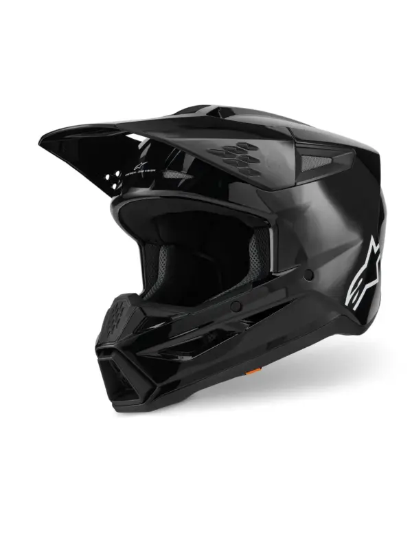 קסדת שטח אלפינסטארס ALPINESTARS S-M3 Solid שחור מבריק – תמונה 2