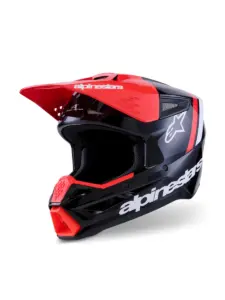 קסדת שטח אלפינסטארס ALPINESTARS S-M3 Radium שחור אדום לבן – תמונה 3