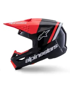 קסדת שטח אלפינסטארס ALPINESTARS S-M3 Radium שחור אדום לבן – תמונה 5