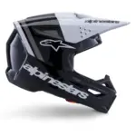 קסדת שטח אלפינסטארס Alpinestars S-M3 בצבע Radium שחור לבן אפור