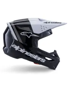קסדת שטח אלפינסטארס Alpinestars S-M3 בצבע Radium שחור לבן אפור