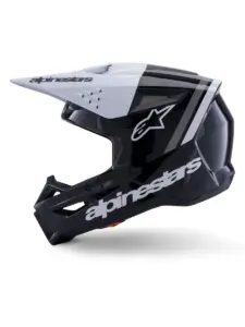 קסדת שטח אלפינסטארס ALPINESTARS S-M3 Radium שחור לבן אפור – תמונה 5
