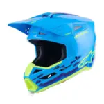 קסדת שטח אלפינסטארס Alpinestars S-M3 Force OCD בצבע כחול בהיר צהוב