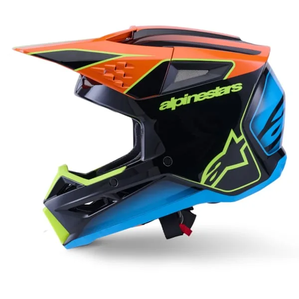 קסדת שטח אלפינסטארס Alpinestars S-M3 Fray בצבע שחור כתום צהוב
