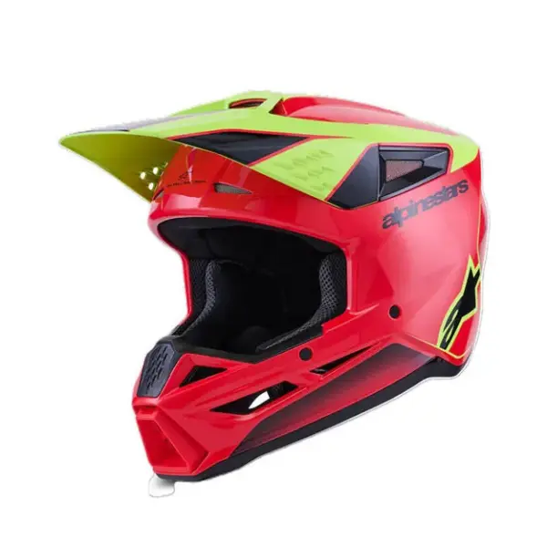 קסדת שטח אלפינסטארס Alpinestars S-M3 Fray בצבע אדום צהוב שחור