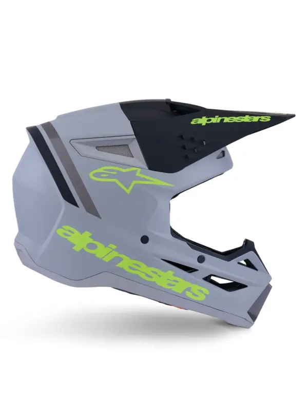 קסדת שטח אלפינסטארס Alpinestars S-M3 בצבע Radium אפור שחור צהוב מט